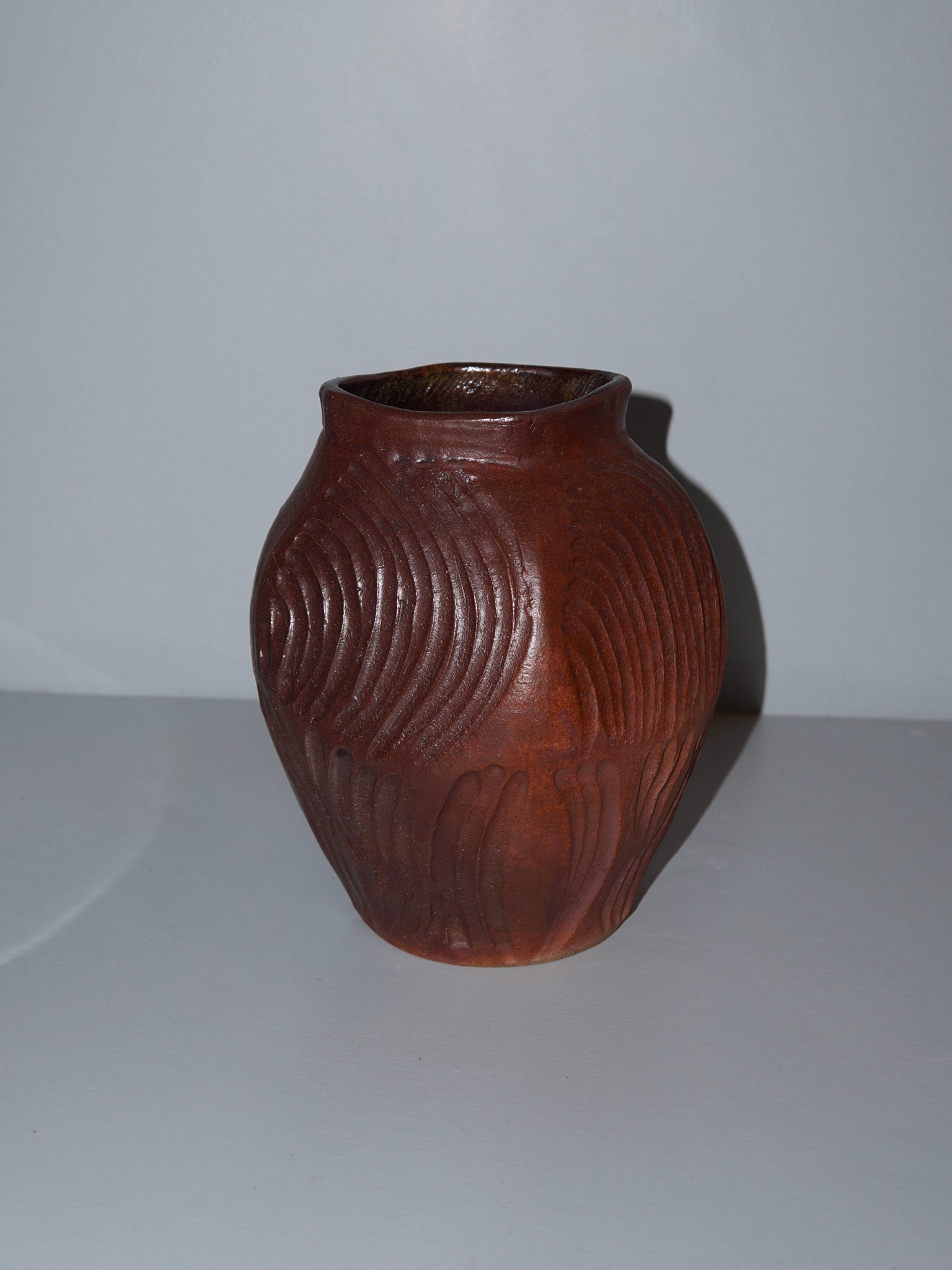 Case Study Objects Brown textured ceramic vase La Bomba Floristry Vancouver Canada Brown textured ceramic vase