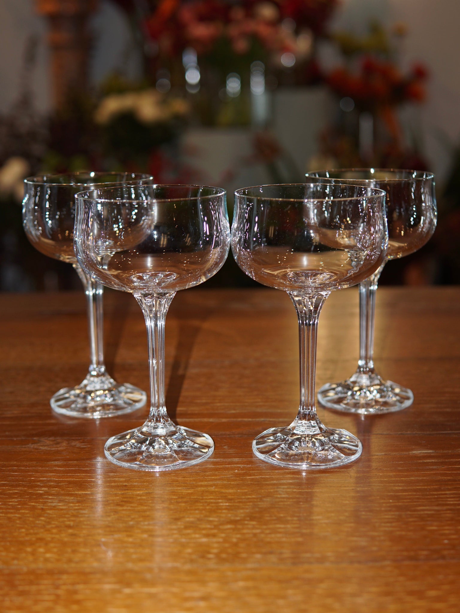 Case Study Objects Set of 4 Vintage Bohemia Crystal Coupes La Bomba Floristry Vancouver Canada Set of 4 Vintage Bohemia Crystal Coupes