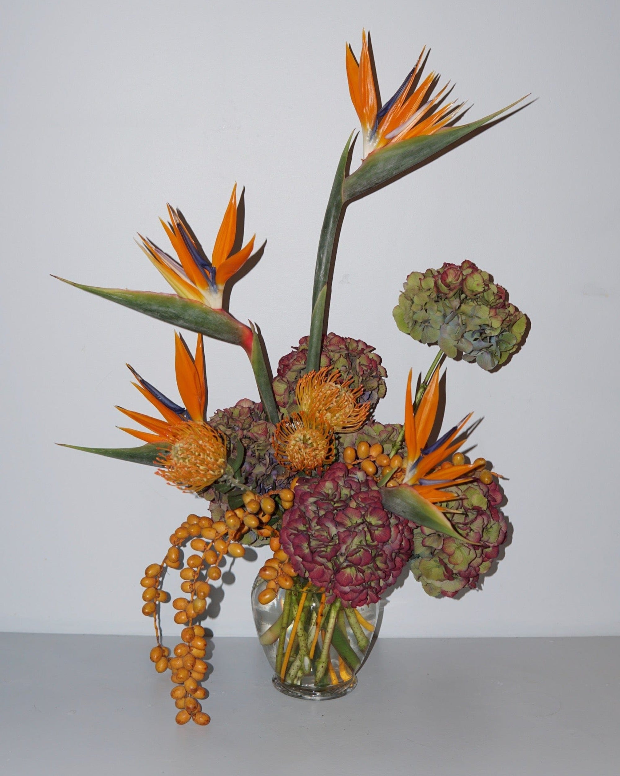 La Bomba Floristry Arrangements Vase / Virtuoso (a statement...) / BOTANICAL (ultra botanical flowers & foliage....) MIXED BUNCH La Bomba Floristry Vancouver Canada MIXED BUNCH