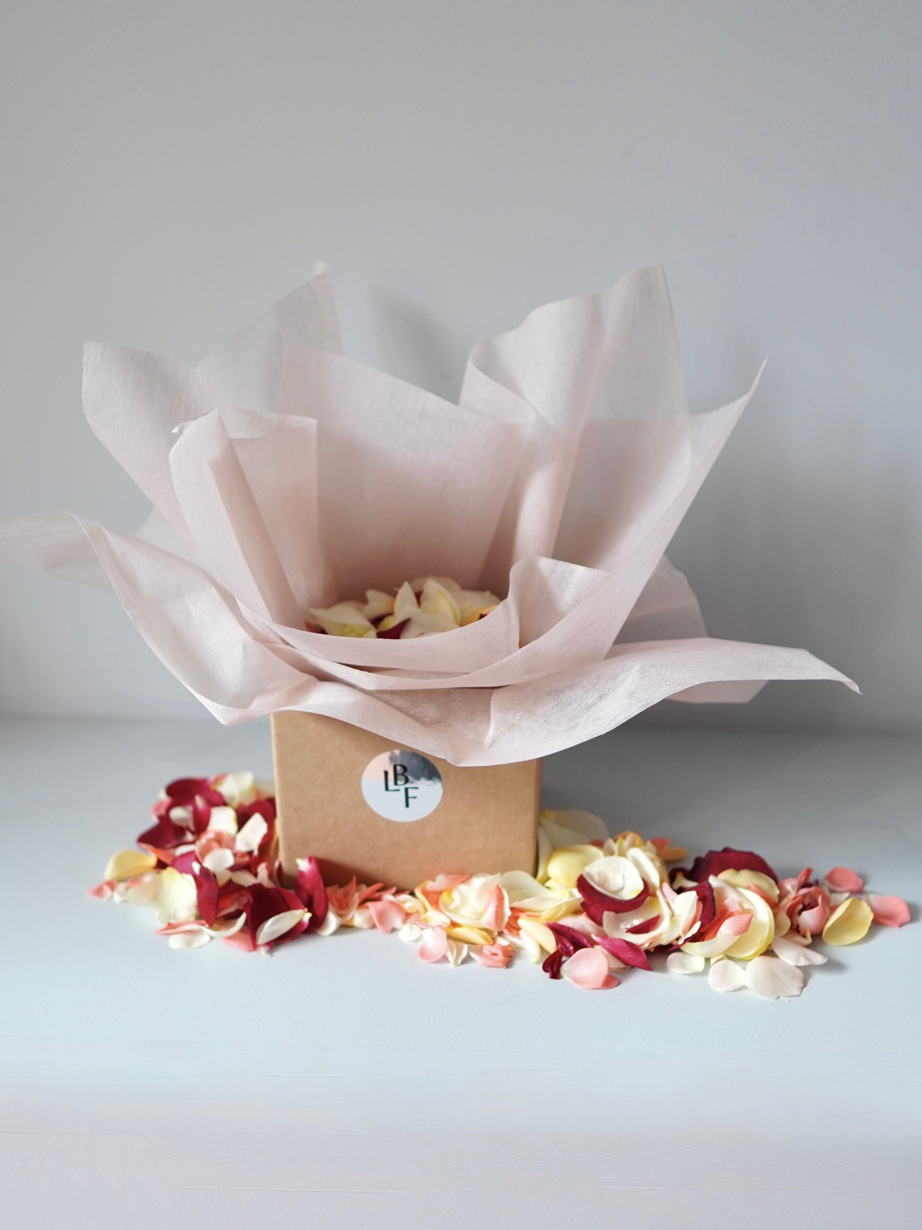 La Bomba Floristry Box of Rose Petals La Bomba Floristry Vancouver Canada Box of Rose Petals