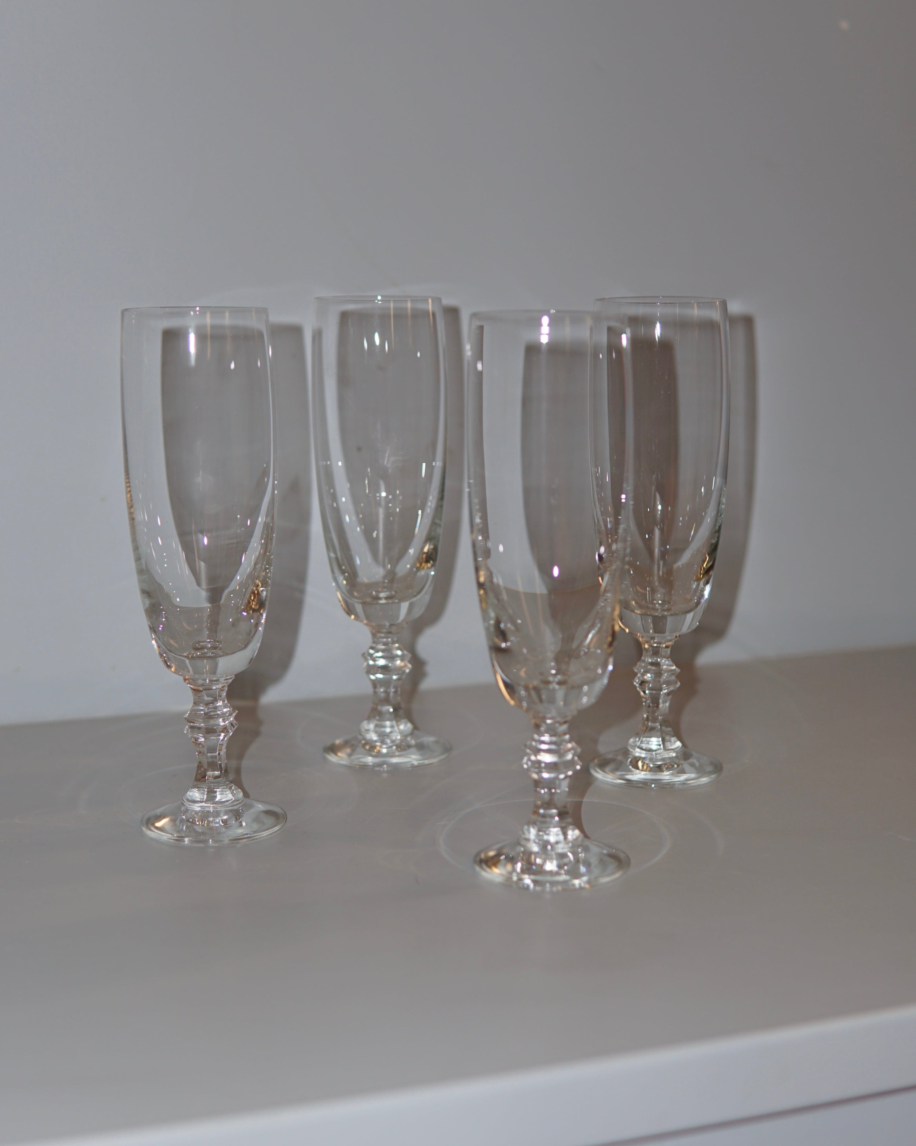 Ode Set of 4 clear crystal Pilsner glasses La Bomba Floristry Vancouver Canada Set of 4 clear crystal Pilsner glasses